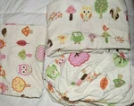 Euc Circo Love N' Nature Flannel Owl Ivory Pink Green 3 Pc Twin Sheet Set. Fixed Price $59.99.