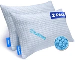 Sleepavo Adjustable Shredded Memory Foam Pillows Queen Size, White. Fixed Price $62.99.