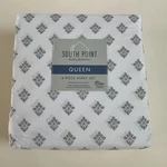South Point Home Fashions Queen 6 Piece Sheet Set Madallion White & Gray. Fixed Price $24.99.
