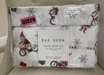 Rae Dunn Santa Claus Queen Sheet Set Christmas Bike Snowflake Holiday Bed. Fixed Price $52.48.