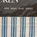 Ralph Lauren Claudine Blue Stripe King Flat Sheet New Classic. Fixed Price $71.99.
