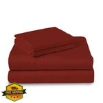 Pizuna Ca King Sheets Brick Red 100% Cotton 400TC Sateen 15" Pocket. Fixed Price $137.73.