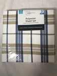 Mainstays Twin Polyester Sheet Set Three Pieces Dune Plaid New. Fixed Price $22.90.