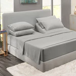 Clara Clark Flex Top Sheets, 6 Piece Set - Hotel King, Silver. Fixed Price $49.35.