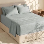 Bed Sheets 6 Piece Set Double Brushed Luxury Soft Chambray Green Full Hearth. Fixed Price $51.99.