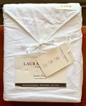 Laura Ashley King Size Embroidered Pink Hearts Sheet Set Crisp Cotton Percale. Fixed Price $125.00.