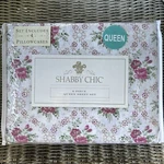 Shabby Chic Rachel Ashwell 6PC White Pink & Maroon Floral Queen Sheet Set. Fixed Price $49.50.