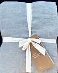 West Elm (pottery Barn) European Flax Linen King Sheet Set Chambray Melange Blu. Fixed Price $179.95.