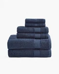 Under The Canopy Navy Classic Organic Cotton Towels. Fixed Price $22.00.