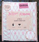 Betsey Johnson Bowtie Trellis Pink Bows Coquette 6 Piece Queen Sheet Set New. Fixed Price $39.95.