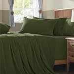 Homiest Extra Deep Pocket Size Sheets Set, 6 Pieces Full, Olive Green. Fixed Price $41.99.
