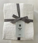 West Elm European Flax Linen Sheet Set Queen White Nwt. Fixed Price $229.00.