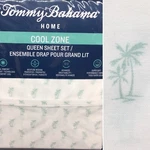 4PC Tommy Bahama Aqua Palm Tree Queen Sheet Set Cool Zone Tropical Beach Island. Fixed Price $89.99.