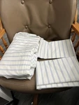 (559) Threshold King Blue White Stripe FLAT/2 Pillow Cases Normandy. Fixed Price $30.00.