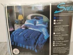 New Vintage Ultrasoft Satin Sheet Set 3 Pc Full Size Blue Usa Made Sander Sales. Fixed Price $33.56.