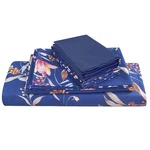 Jsd Navy Blue Floral Printed Sheet Set Queen 6 Piece, Soft Microfiber Botanic.... Fixed Price $34.79.