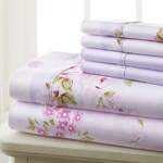 Spirit Linen Prestige King Sheet Set Pink Lavender Floral 6 Pc Microfiber New. Fixed Price $62.23.
