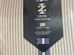 Izod Classic King Sheet Set 100% Cotton Sateen Stripe Gray &white Nwt. Fixed Price $42.00.