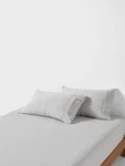 Linen House Ryland Fitted Sheet + Pillowcase Set (grey) - King. Fixed Price $135.00.