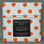 New Cynthia Rowley Cute Fall Pumpkins 4PC Full Sheet Set Microfiber Gray Orange. Fixed Price $44.99.
