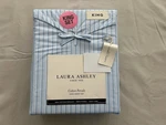 New 4PC Laura Ashley King Sheet Set Bedford Skinny Stripe Blue & White. Fixed Price $78.99.