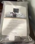 New Calvin Klein Anemone Shantung Gray Queen Deep Fitted Sheet Cotton Rare!. Fixed Price $185.00.