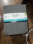 Mainstays Queen Jersey Cotton Soft Solid Color Gray T-shirt Style Sheet Set. Fixed Price $25.00.
