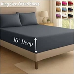 Luxury King Size Fitted Hotel Quality Extra Deep Mattress Bed Sheets. Fixed Price $10.99.