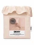 Dkny Cationic Ruffled Hem Full Sheet Set Orange Stripe Cotton/poly Oeko-tex. Fixed Price $42.99.