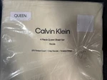 4 Pc Calvin Klein Ivory Queen Sheet Set Percale 100% Cotton. Fixed Price $74.99.
