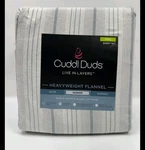 Cuddl Duds Heavyweight Cotton Flannel Sheet Set 4PCS Everyday Stripe King. Fixed Price $45.99.