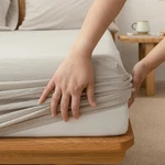 Queen Fitted Bedding Bottom Breathable 100% Washed Cotton Linen-like .... Fixed Price $54.24.