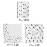 Beatrice Home Fashions Printed Bulldog Microfiber Twin Sheet Set White/black New. Fixed Price $29.99.