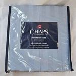 Chaps Ralph Lauren Damask Stripe 100% Pima Cotton 500TC Queen Bedskirt Blue New. Fixed Price $29.99.