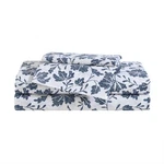 Eddie Bauer - Sheet Set, Premium Cotton Queen, Woodblock Floral Blue. Fixed Price $104.75.