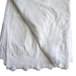 Simply Shabby Chic White Cotton Queen Flat Sheet Embroidered Scalloped Hem. Fixed Price $45.00.
