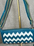 Pick Your Plum Chevron Crossbody Bag Teal White Slim Chic Boutique. Fixed Price $27.99.