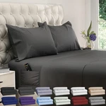 Queen Microfiber Sheets Set 4 Pcs Extra Deep Pocket Gray Dreamcare Cooling Hotel. Fixed Price $46.99.