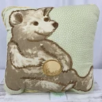 Waverly Home Classics For Kids Embroidered Teddy Bear Throw Pillow 11"X11". Fixed Price $15.92.