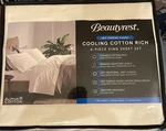 Beautyrest 600 Tc Cooling Cotton Rich 4-PC Ivory King Sheet Set New. Fixed Price $29.99.