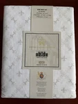 Historic Royal Palaces King Sheet Set Fleur De Lis White & Natural Ivory Cotton. Fixed Price $118.70.