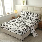 4PCS Love Heart Sheets Set Queen, Soft Microfiber Black And White Bed S.... Fixed Price $35.51.