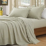 Kkjiaf 3 Pieces Plaid Ruffle Twin Bed Cotton Gingham Set Linen. Fixed Price $66.07.