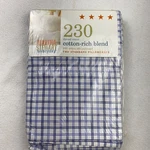 Vtg Nos Martha Stewart Standard Pillowcases 230 Thread Blue Black Windowpane. Fixed Price $31.34.