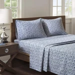 Madison Park Essentials Chevron Printed Ultra Soft 3 Piece Sheet Set, Navy, Twin. Fixed Price $45.90.