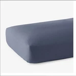 Premium Breathable Washed Linen Solid Fitted Bed Sheet - Denim Blue, Full. Fixed Price $59.60.