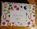 London Kaye Lucky Girl 4PC Queen Sheet Set Dice Cards Key Signs Tickets. Fixed Price $24.97.