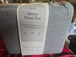 Queen 100% Cotton Jersey Sheet Set Heather Gray -threshold. Fixed Price $24.00.
