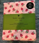New 4PC Kate Spade Queen Sheet Set Raspberries 100% Cotton. Fixed Price $62.99.