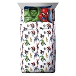 Marvel Avengers 4 Pcs Full Set For Kids- Flat & Fitted Sheet, 2 Pillowcase. Fixed Price $34.99.
